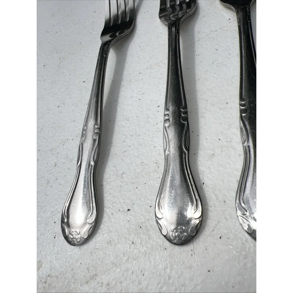 SET 6 DINNER  FORKS! Vintage ROSA LINDA stainless: By Libertyware